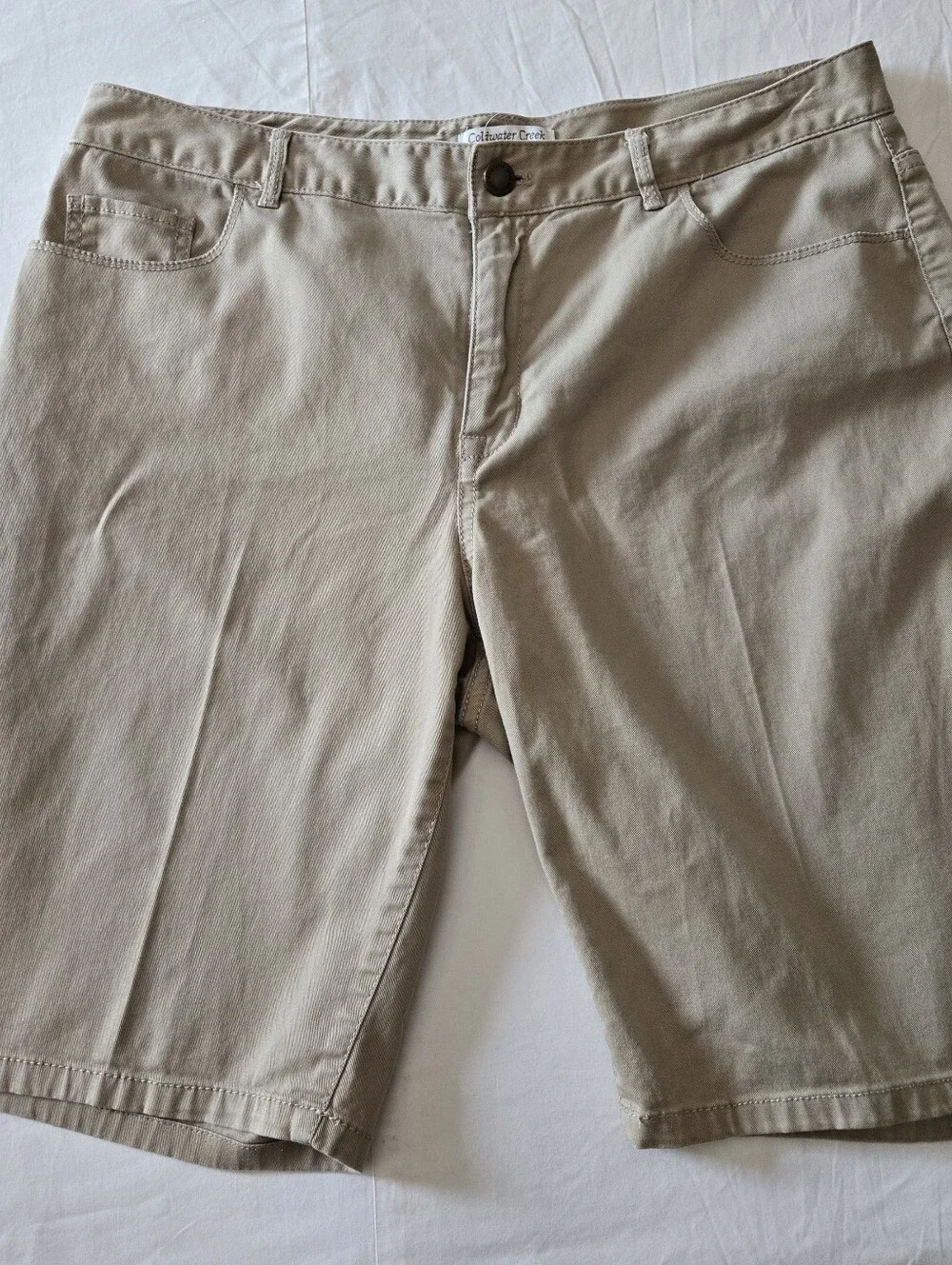 Coldwater Creek Natural Fit Bermuda Shorts Womens 12 Khaki